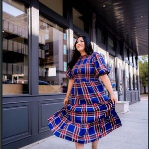 Sugarlips Blue and Red Plaid Dress